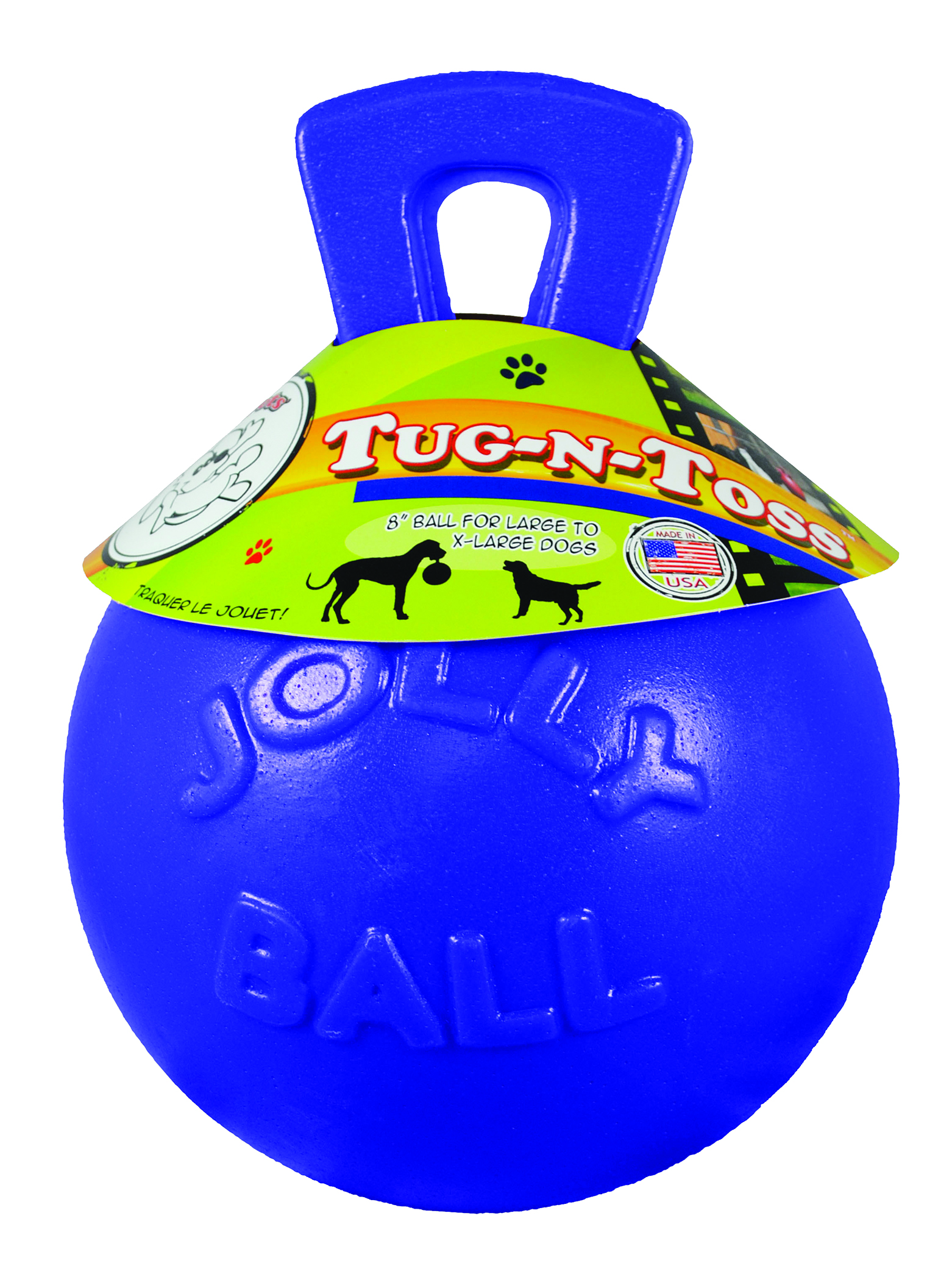 Blue Tug-N-Toss ball - 10 in dog toy