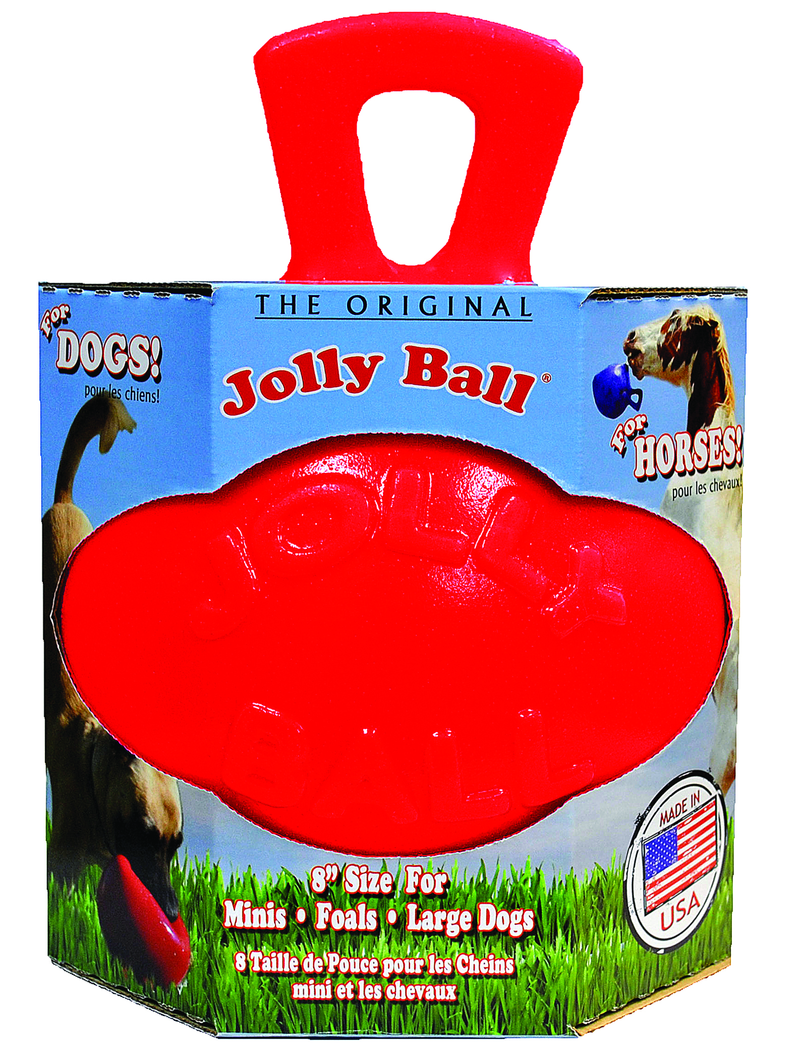 Red Tug-N-Toss ball - 8 in dog toy