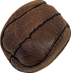 OLD FLAT BASKETBALL DOG TOY WITH SQUEAKERS