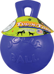 Blue Tug-N-Toss ball - 6 in dog toy