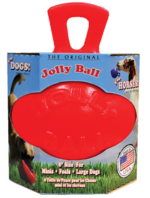 Red Tug-N-Toss ball - 8 in dog toy