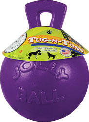Purple Tug-N-Toss ball - 6 in dog toy
