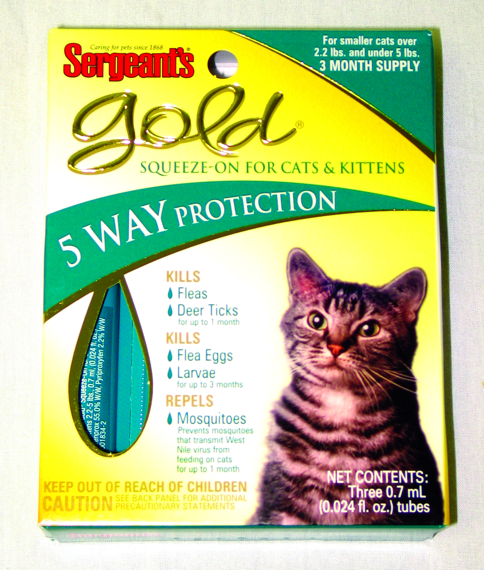 GOLD SQUEEZE-ON FOR CATS