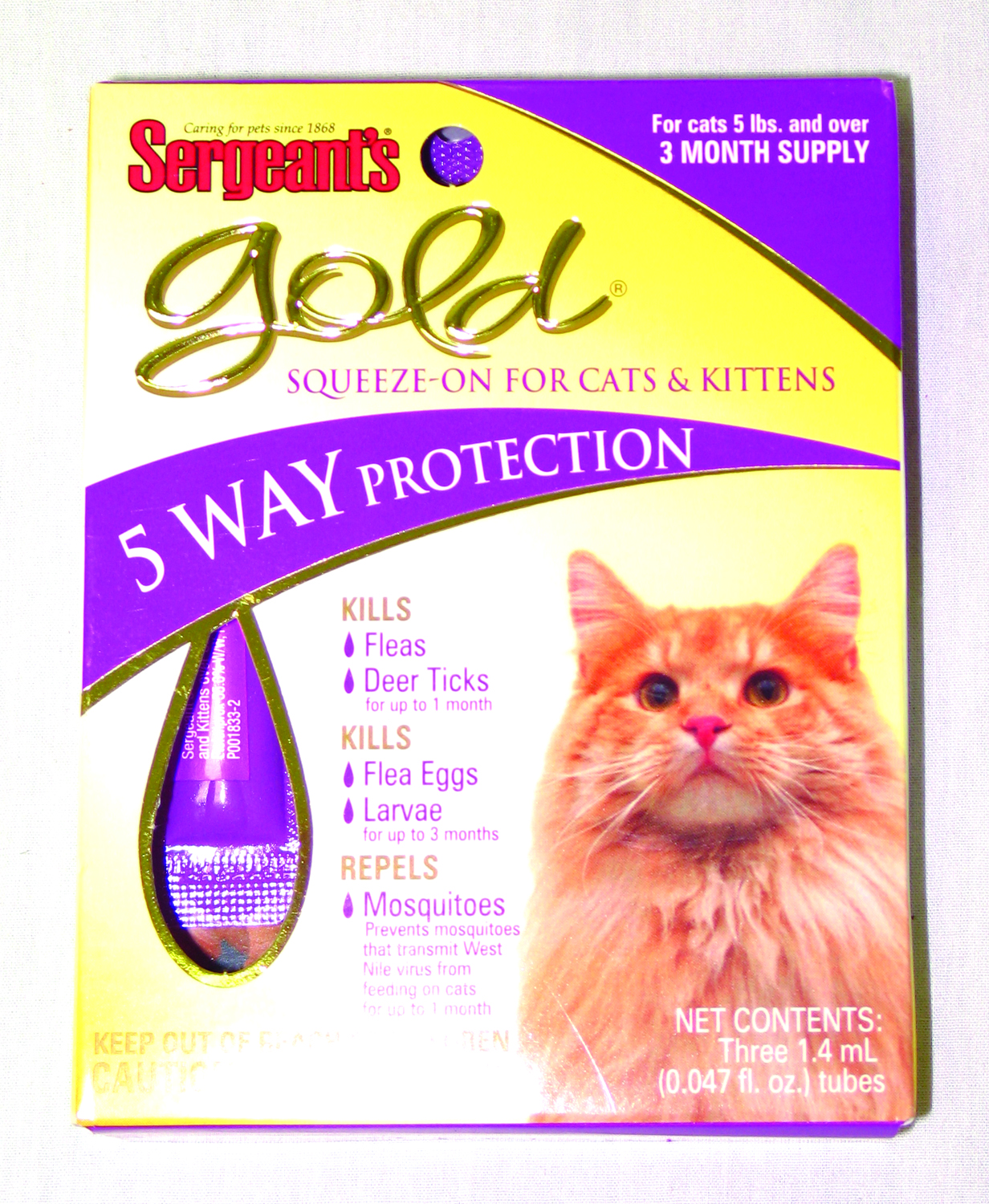GOLD SQUEEZE-ON FOR CATS