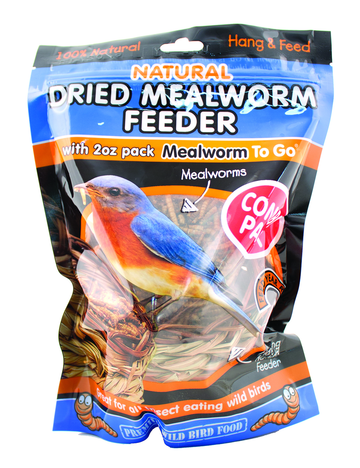 NATURAL REED FEEDER WITH MEALWORM TO GO