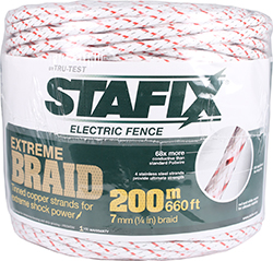 STAFFIX ELECTRIC FENCE EXTREME BRAID COPPER STRAND
