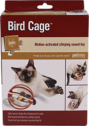 BIRD CAGE MOTION-ACTIVATED CHIRPING SOUND CAT TOY