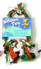 Multicolored booda tug, large rope dog toy