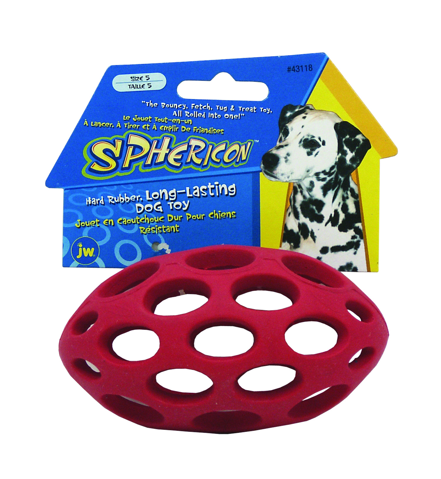 The sphericon 5 in colorful dog toy