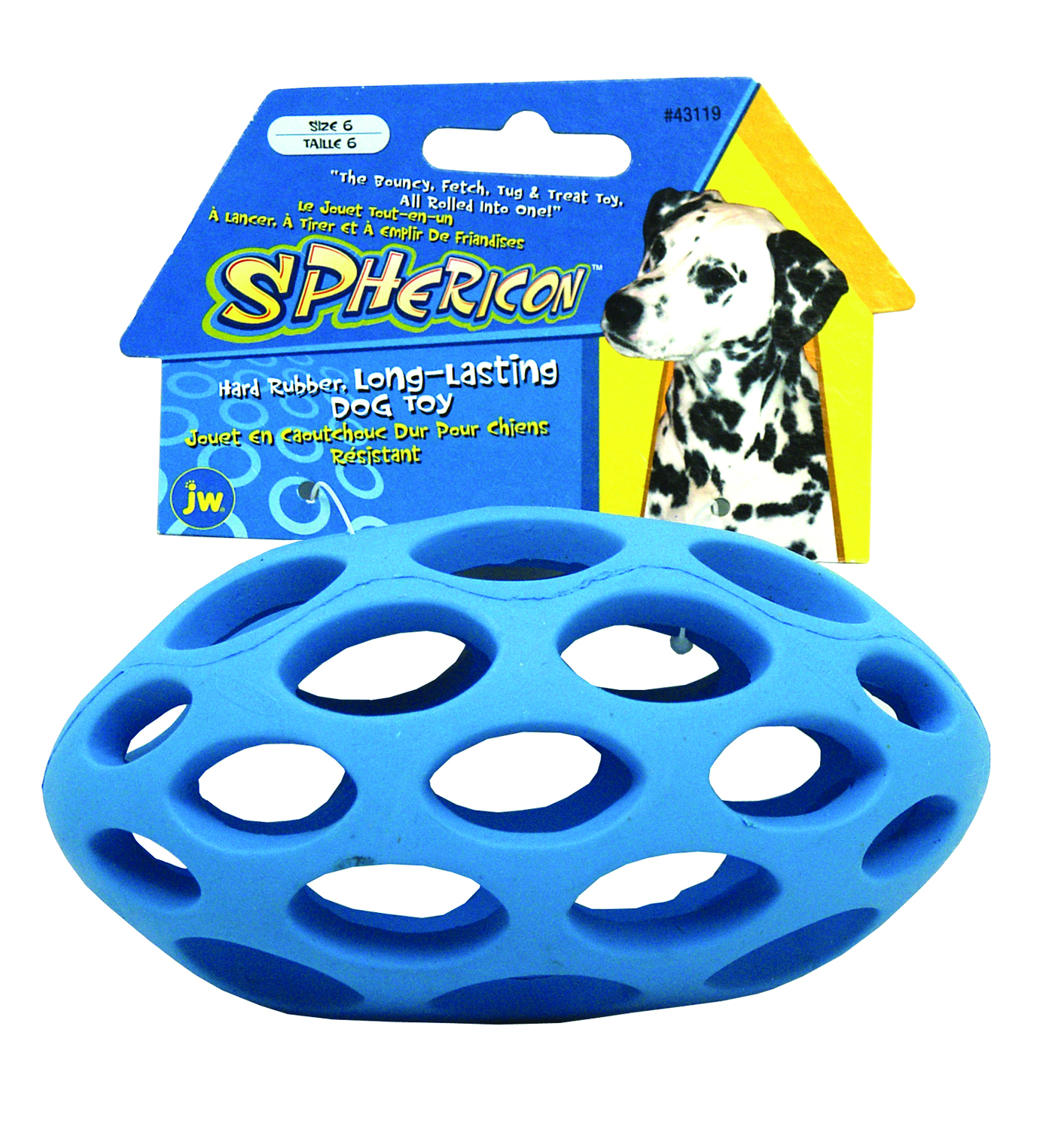 The sphericon 6 in colorful dog toy