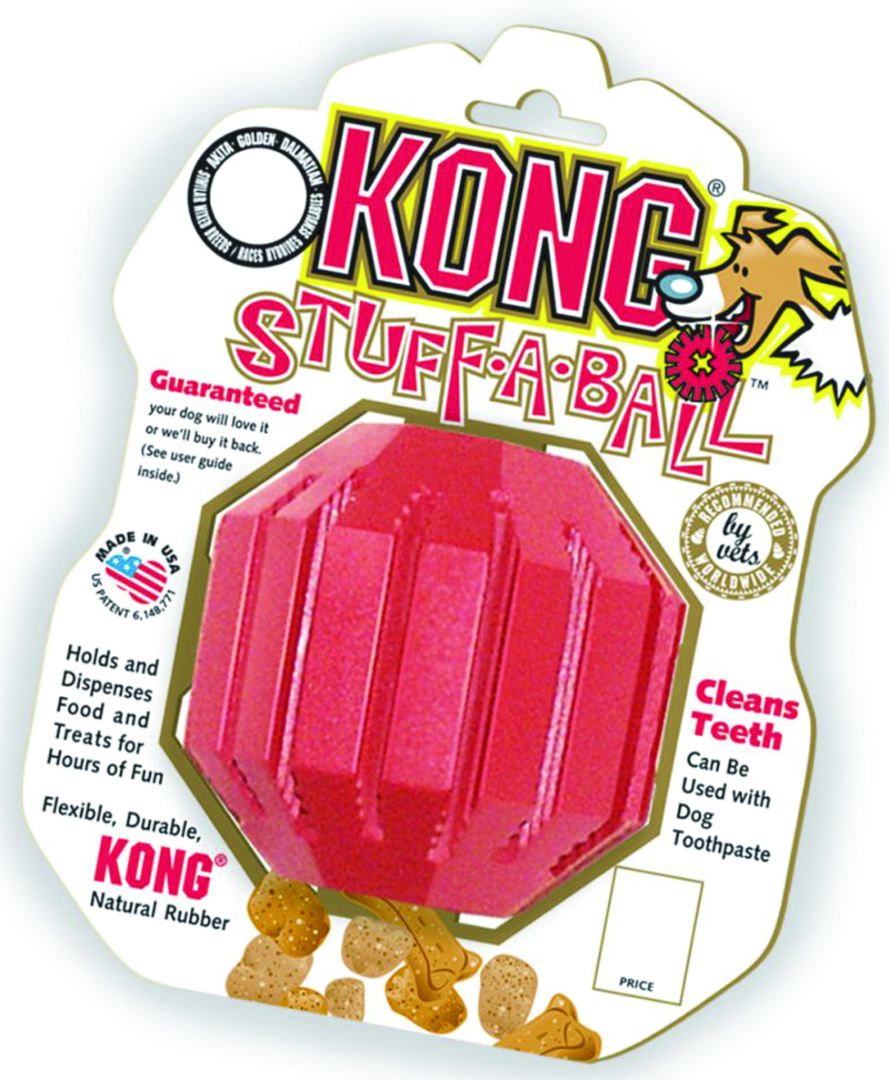 Kong's red stuff- a-ball dog toy