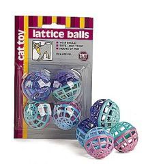 Lattice Plastic Balls With Bells 4 Pack