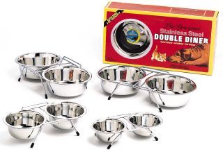 2 Qt Stainless Steel Double Diner Dog Dish