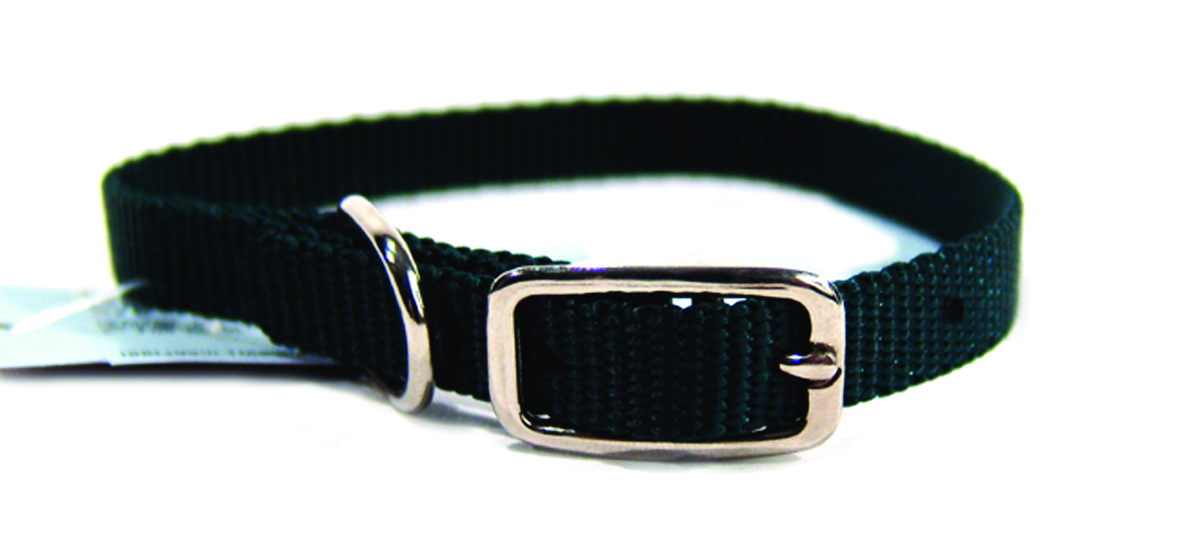 3/8" Nylon Dog Collar - Black -12