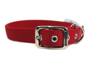 Deluxe Double Thick Nylon Collar - Red - 1" X 24"