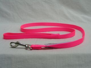 Single Thick Nylon Leash - Hot Pink