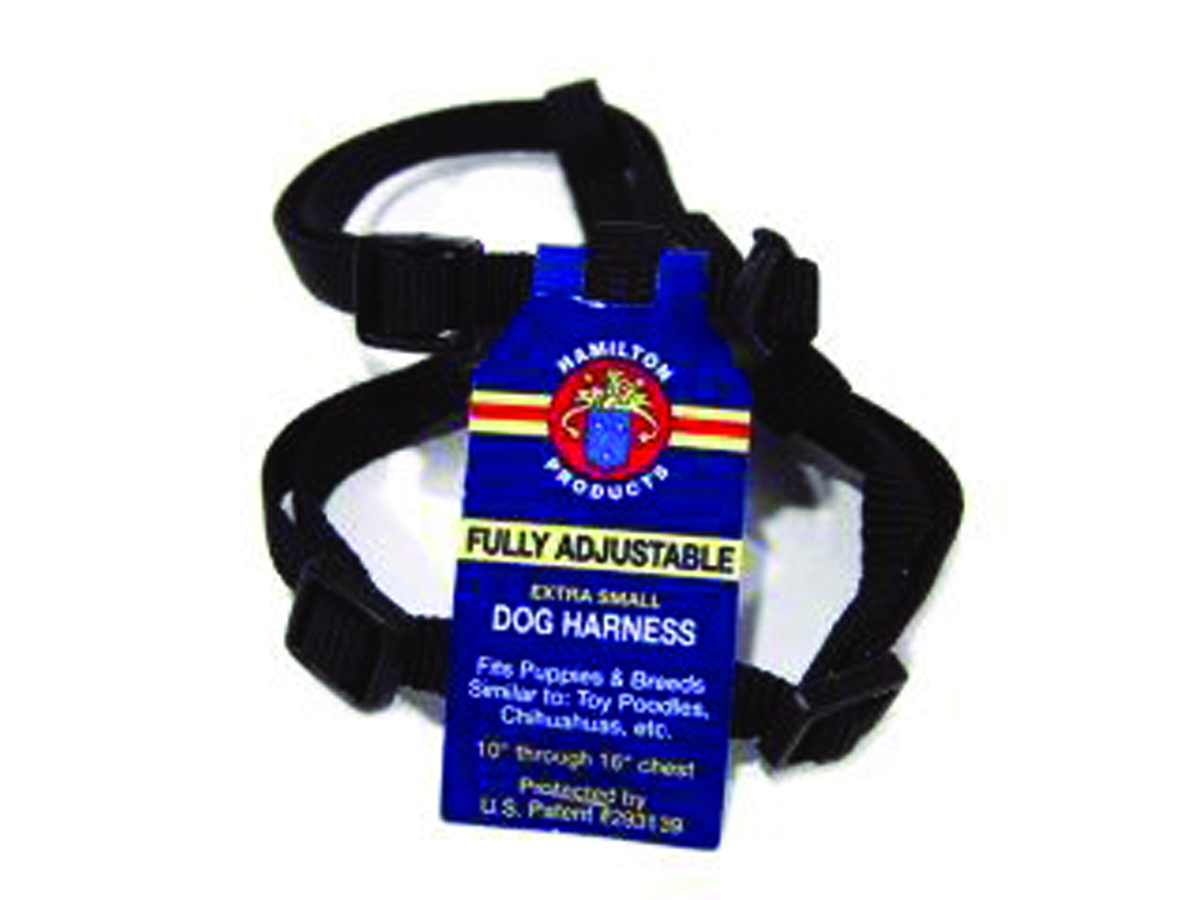 Adjustable Dog Harness - Black - Extra Small