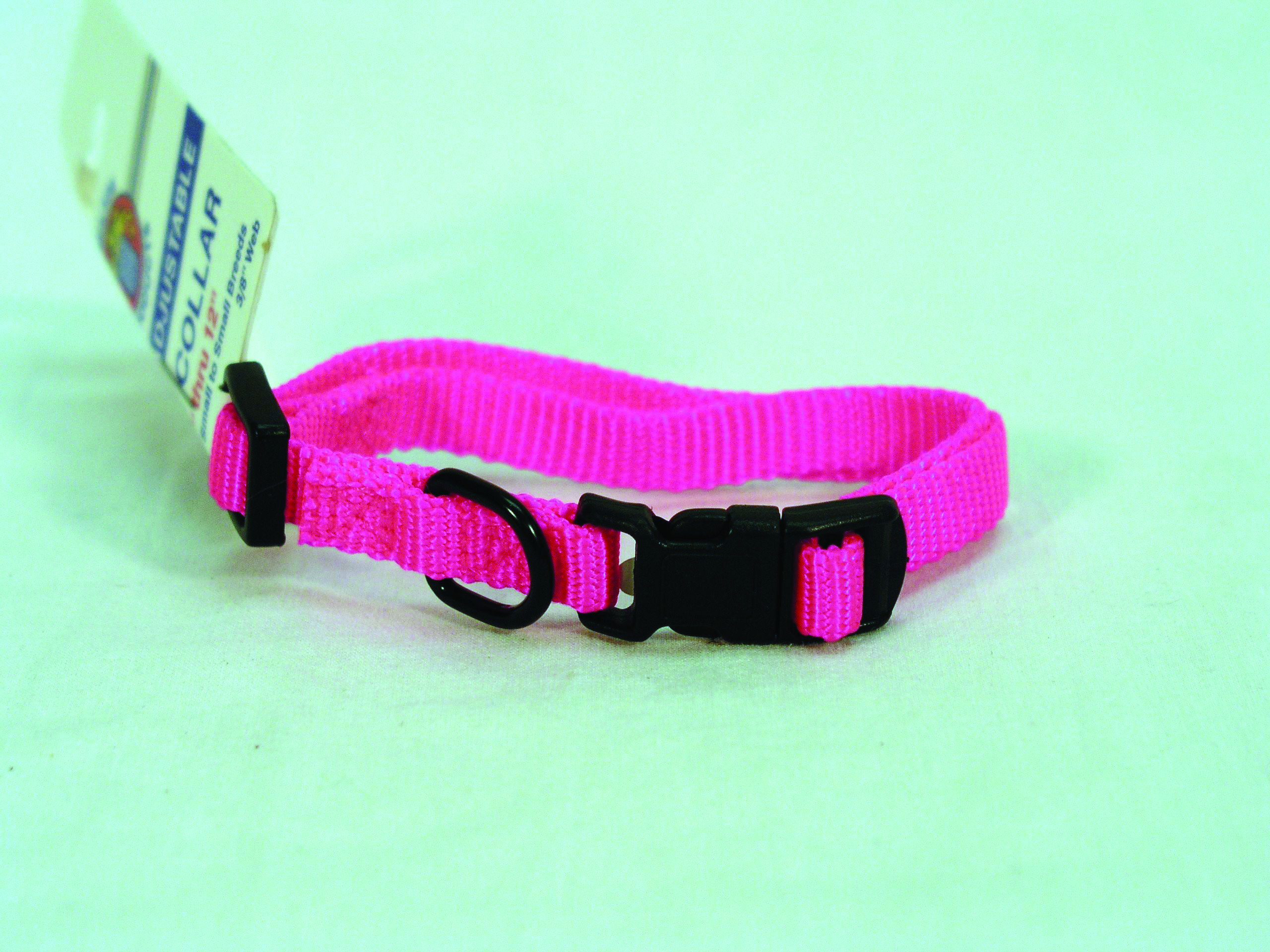 3/8" Fits All Adjustable Nylon Collar - Hot Pink 7-12