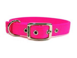 Deluxe Double Thick Nylon Collar - Hot Pink - 1" X 20"