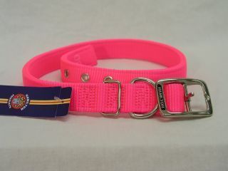 Deluxe Double Thick Nylon Collar - Hot Pink - 1" X 26"