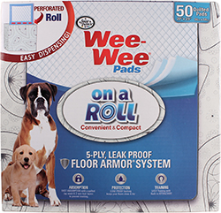 WEE-WEE PADS ON A ROLL POP-UP DISPENSER