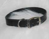 24" Creased Leather Collar - Black