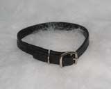 16" Creased Leather Collar - Black