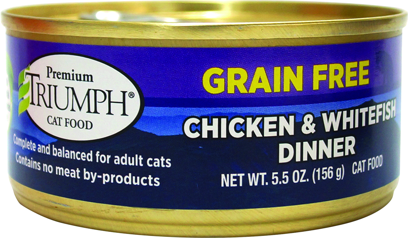 TRIUMPH GRAIN FREE CHICKEN & WHTFISH CAN CAT FOOD