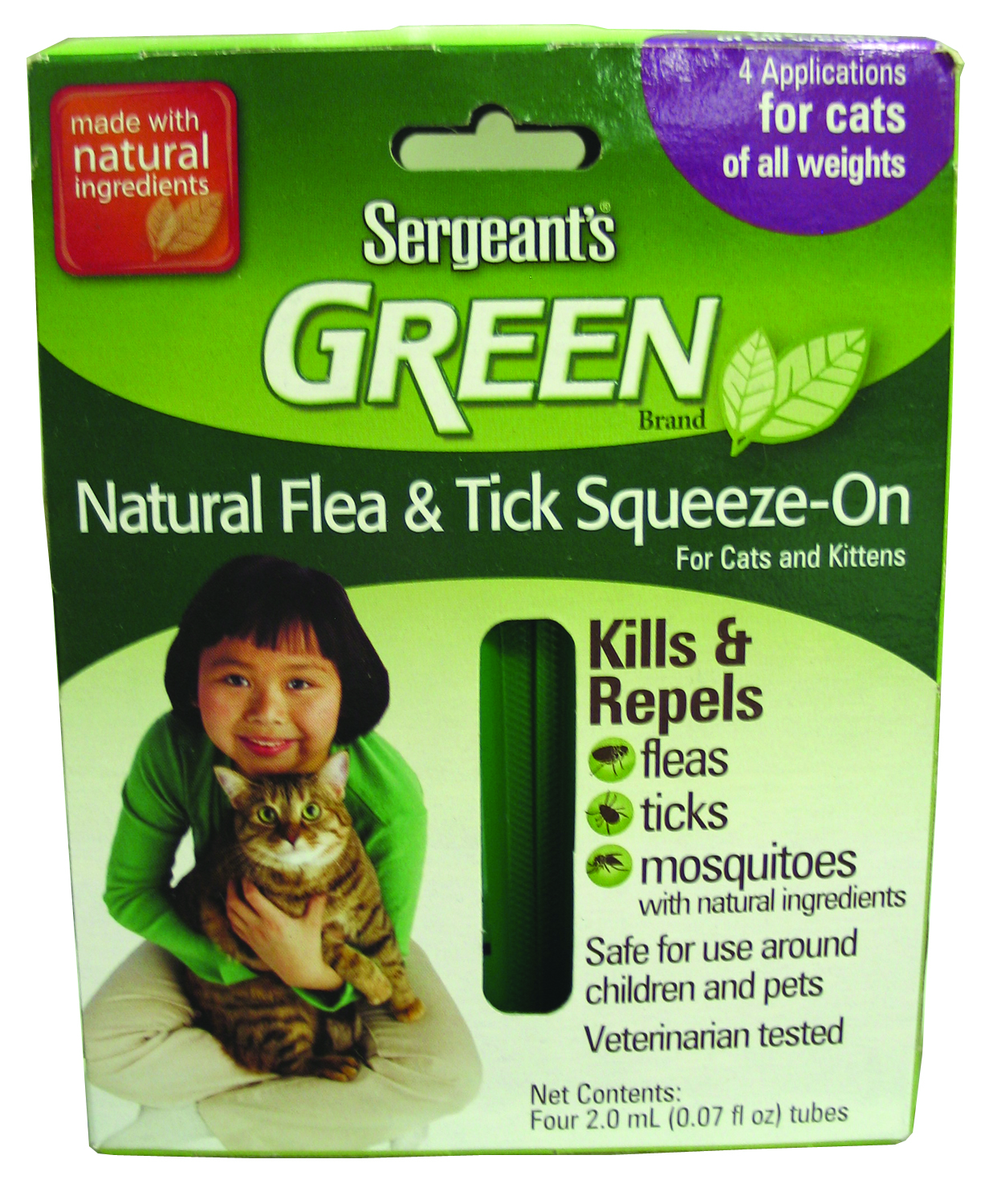 GREEN FLEA & TICK SQZ-ON FOR CATS