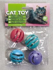 Slotted Balls Cat Toy 4 Pack
