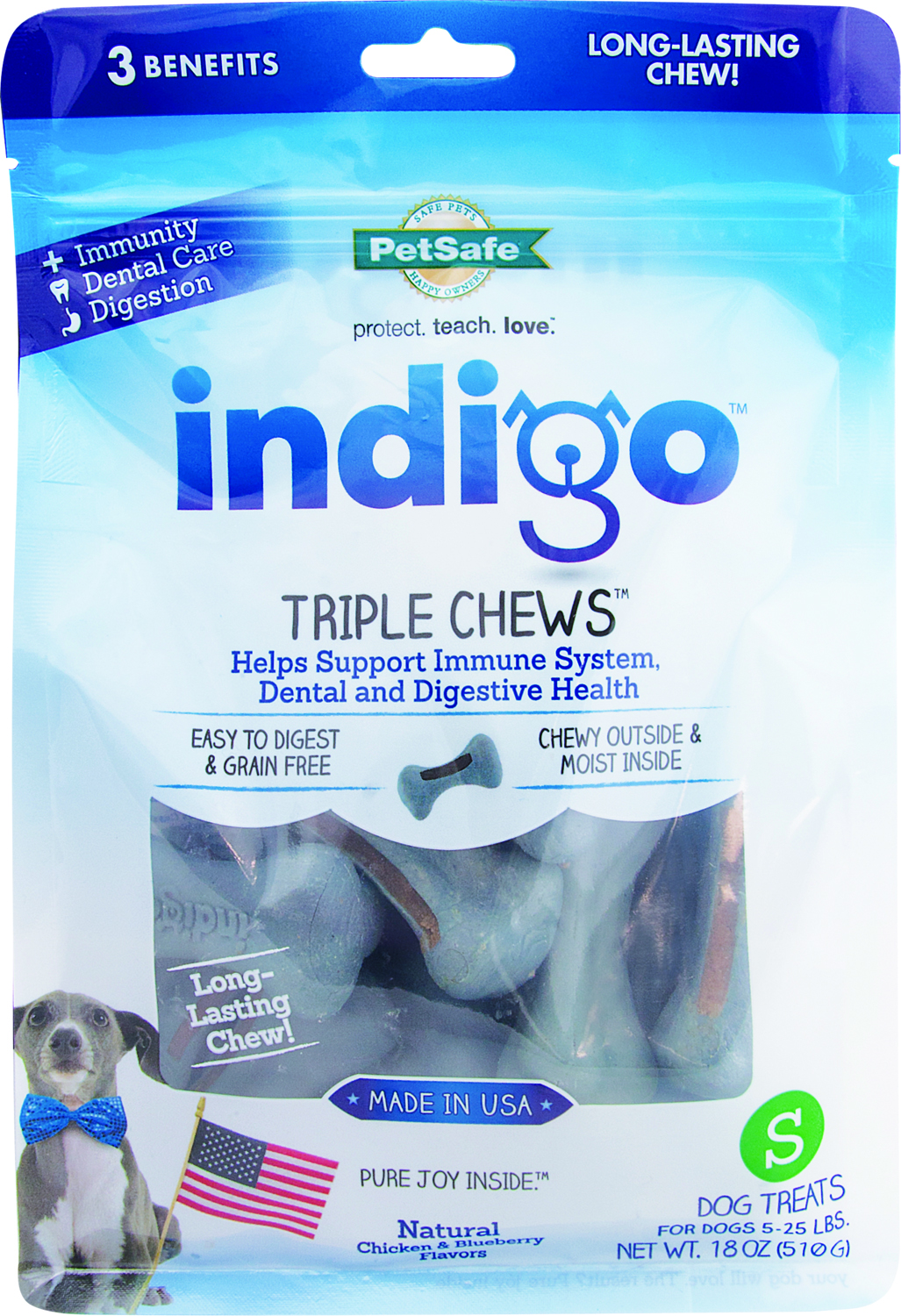 INDIGO TRIPLE CHEWS DOG TREAT
