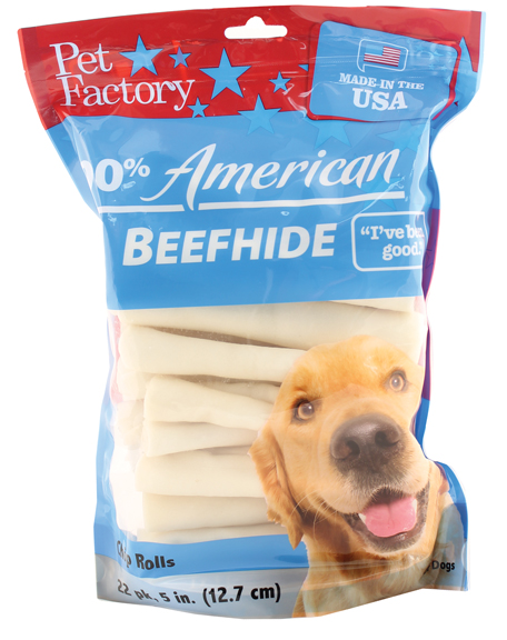 100% AMERICAN BEEFHIDE CHIP ROLLS DOG CHEW