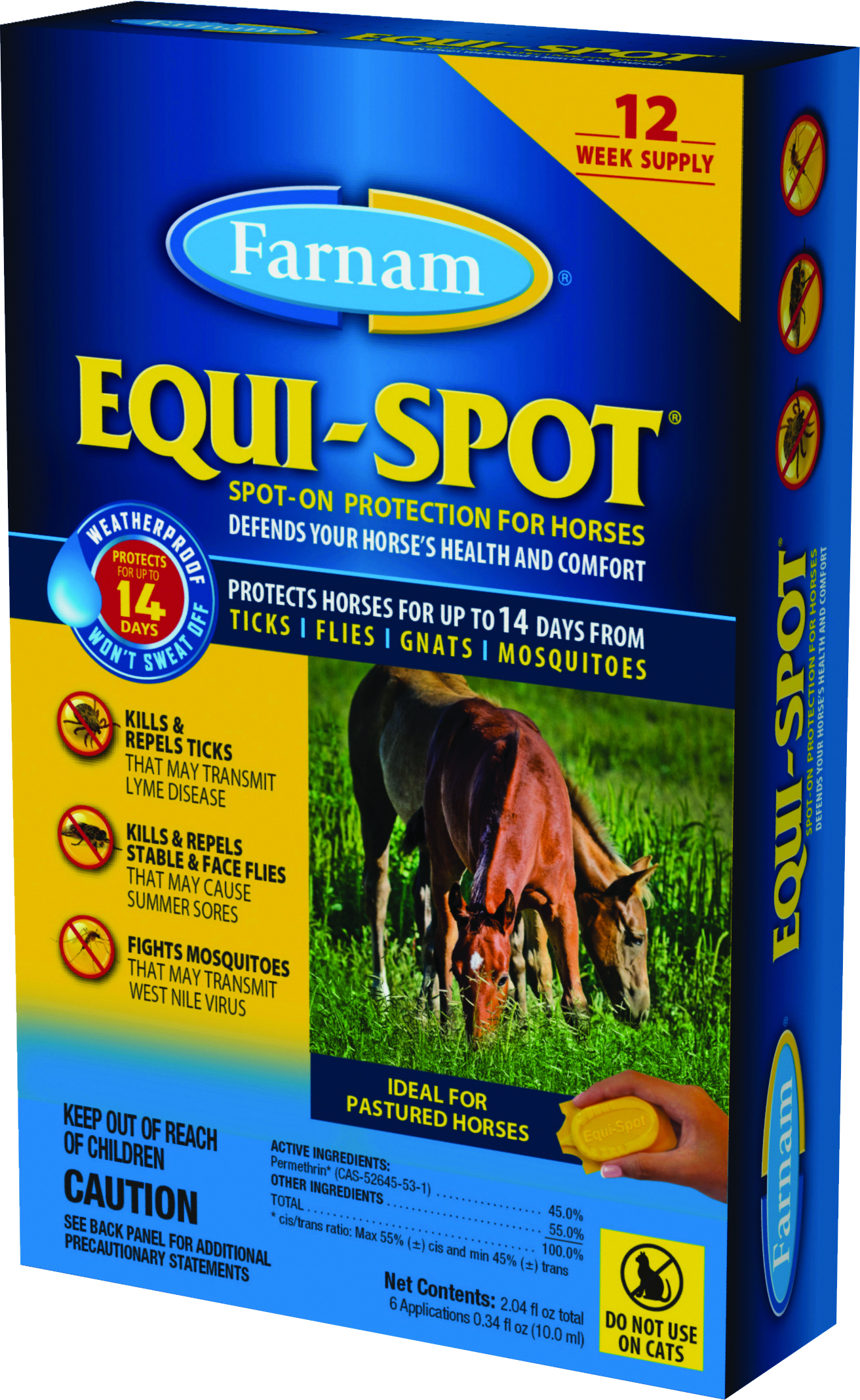 EQUI SPOT SPOT-ON FLY CONTROL FOR HORSES STABLE PK