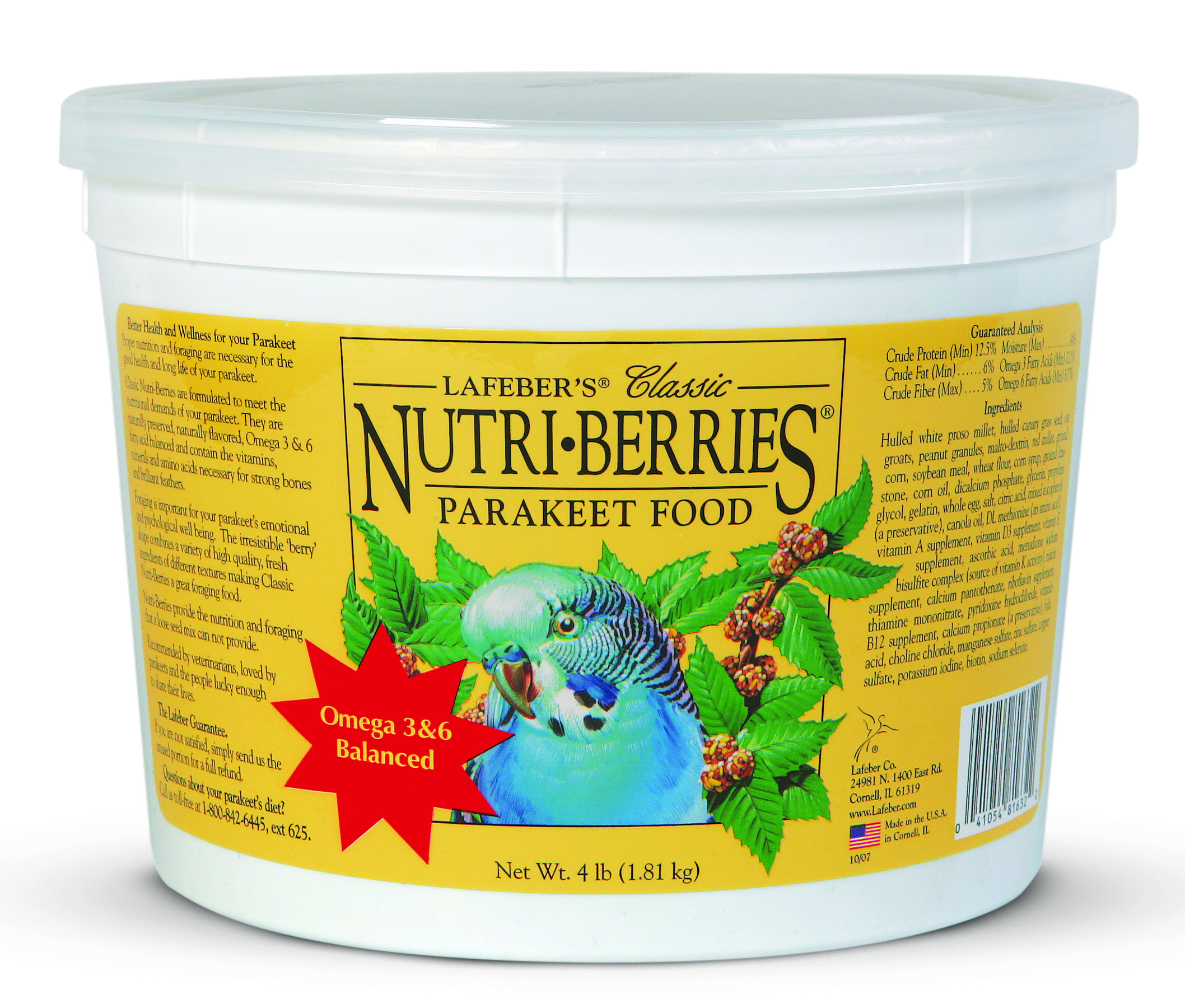LaFeber's Nutri-Berries Parakeet Food, 4lb