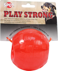 PLAY STRONG RUBBER BALL DOG TOY
