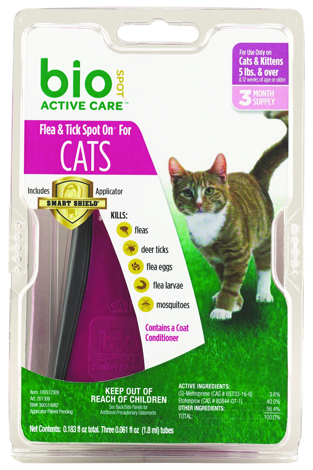 BIO SPOT ACTIVE CARE FLEA&TICK SPOT CAT WITH APPL