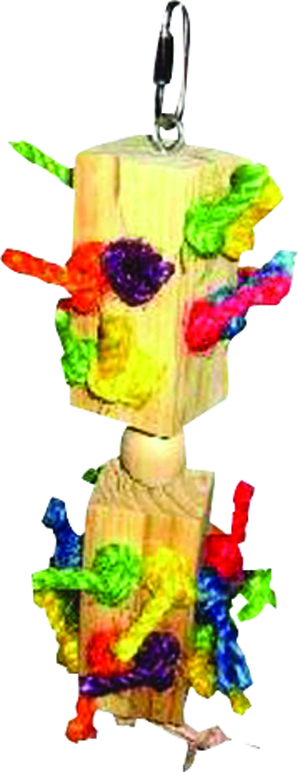 HAPPY BEAKS WOOD KNOTS TRAPPED IN BLOCKS BIRD TOY