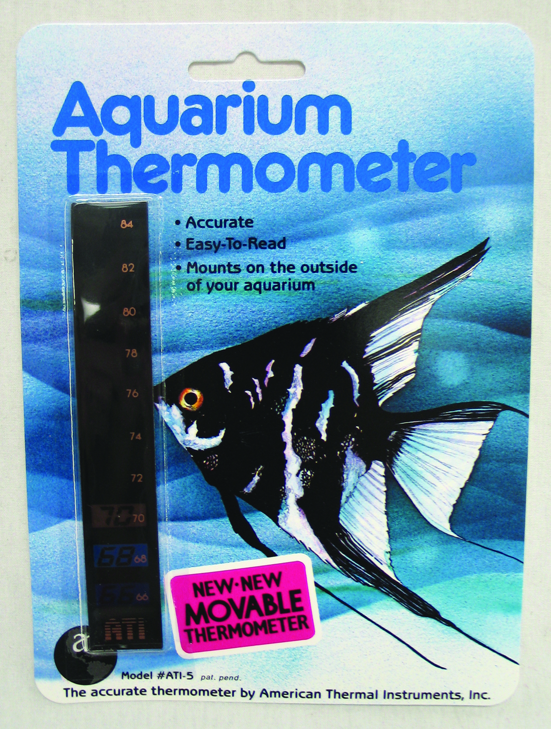 LIQUID CRYSTAL VERTICAL AQUARIUM THERMOMETER