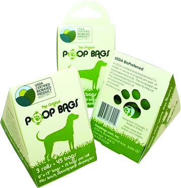 THE ORIGINAL USDA CERTIFIED BIOBASED POOP BAGS