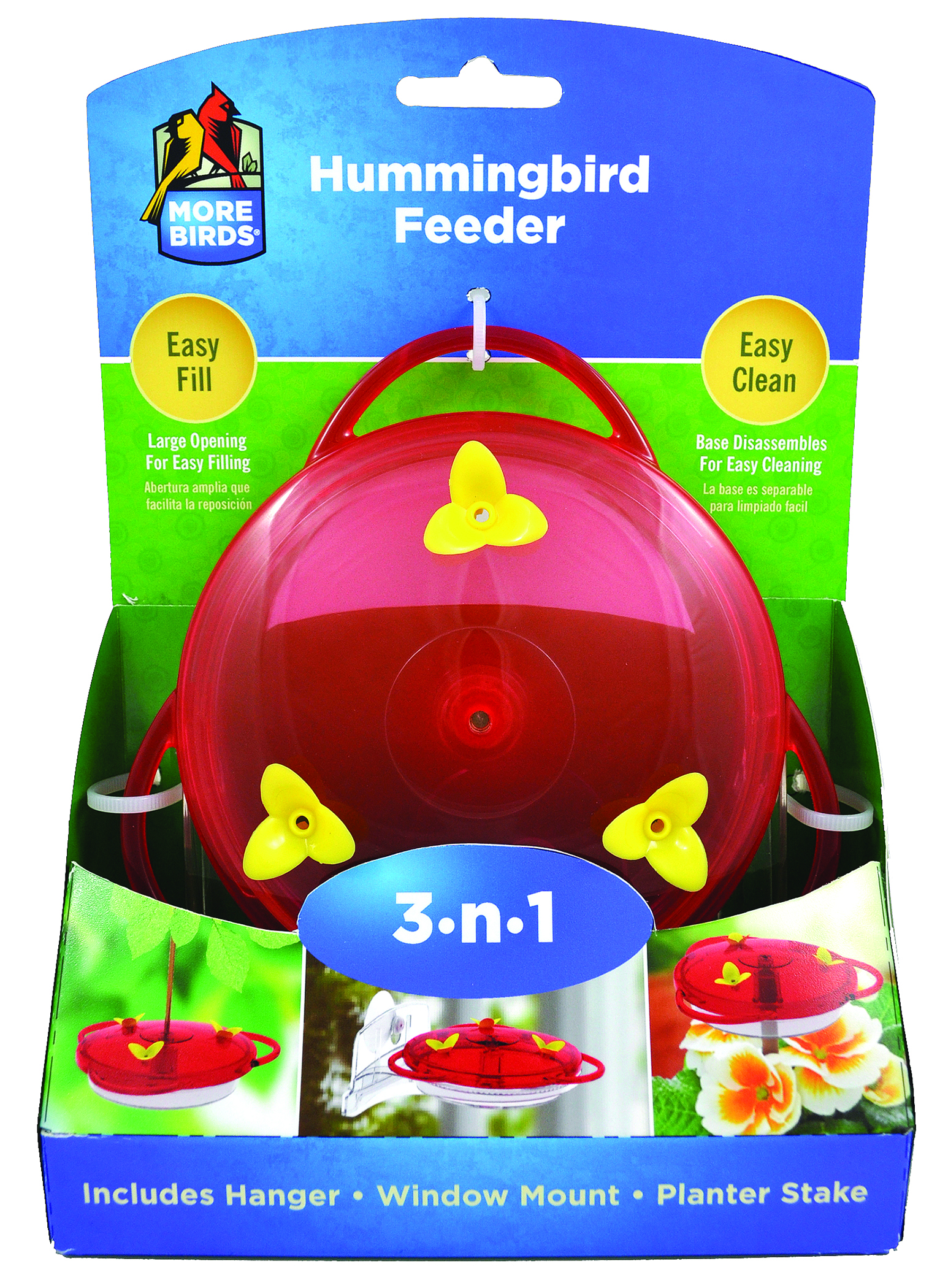 3-N-1 PLASTIC HUMMINGBIRD FEEDER