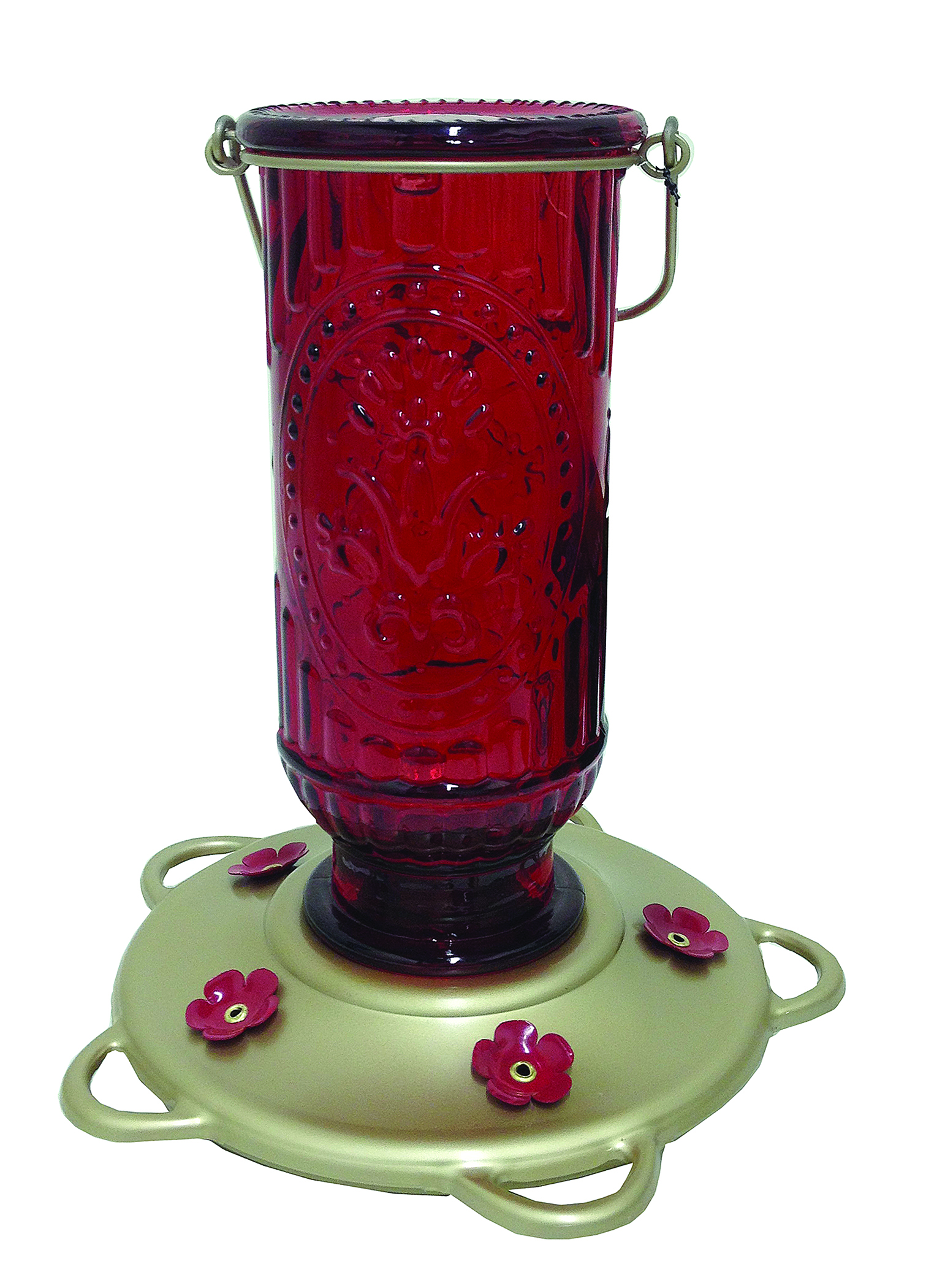 VINTAGE GLASS HUMMINGBIRD FEEDER