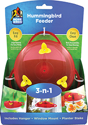 3-N-1 PLASTIC HUMMINGBIRD FEEDER