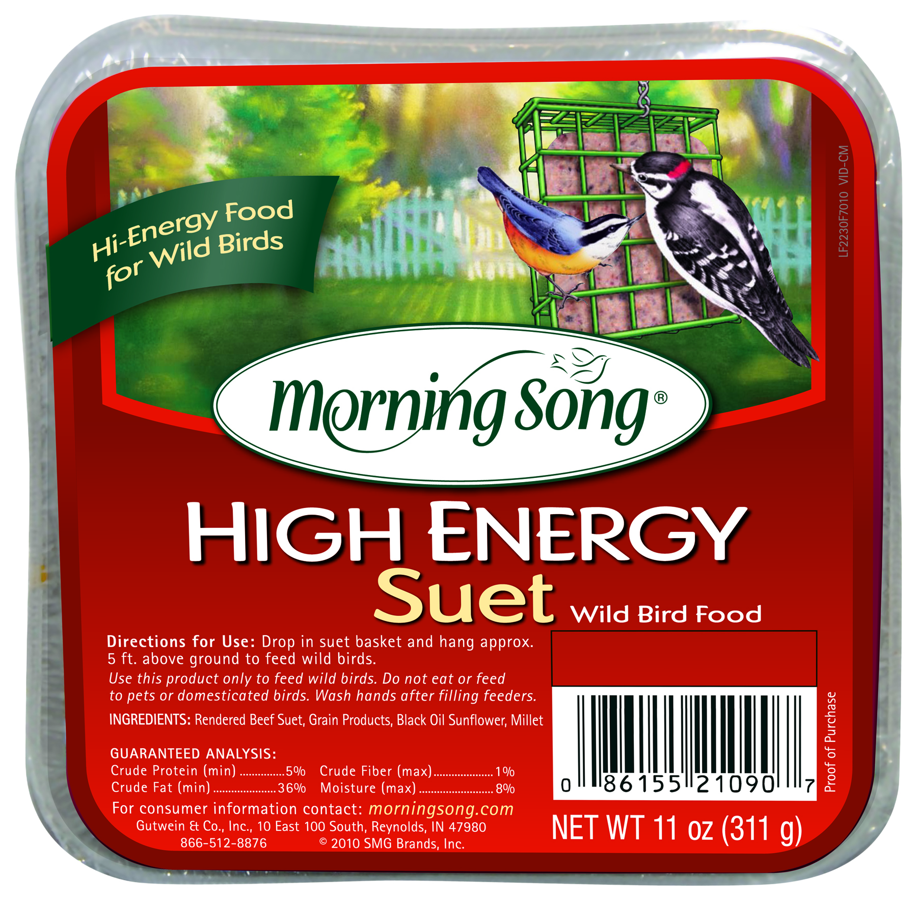 MORNING SONG HIGH ENERGY SUET WILD BIRD FOOD