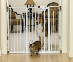 EXTRA TALL WALK-THRU GATE WITH PET DOOR