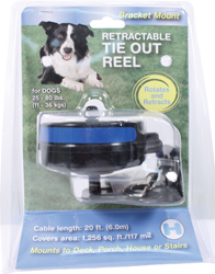 REFLECTIVE RETRACTABLE TIE OUT REEL WITH BRACKET