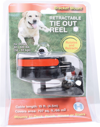 REFLECTIVE RETRACTABLE TIE OUT REEL WITH BRACKET