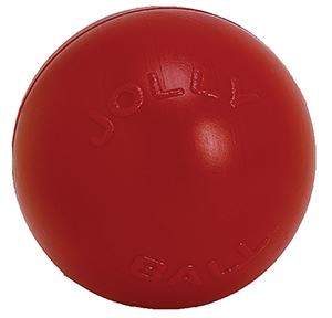 Red Push-N-Play ball, 10 in dog toy