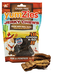 YUMZIES GRAIN FREE JERKY CHEWS FOR ALL DOGS