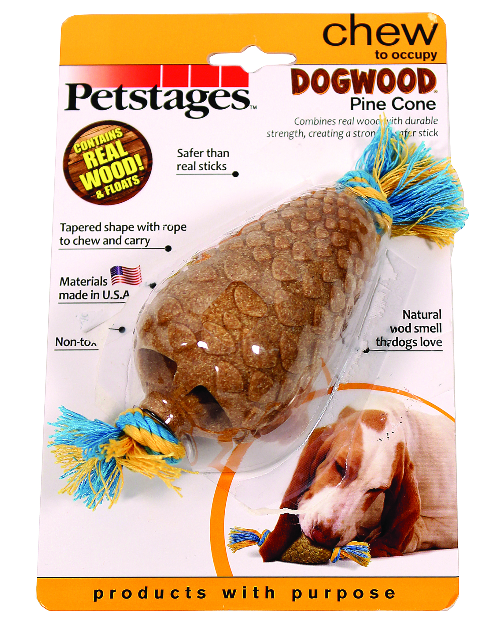 DOGWOOD PINE CONE DOG CHEW TOY
