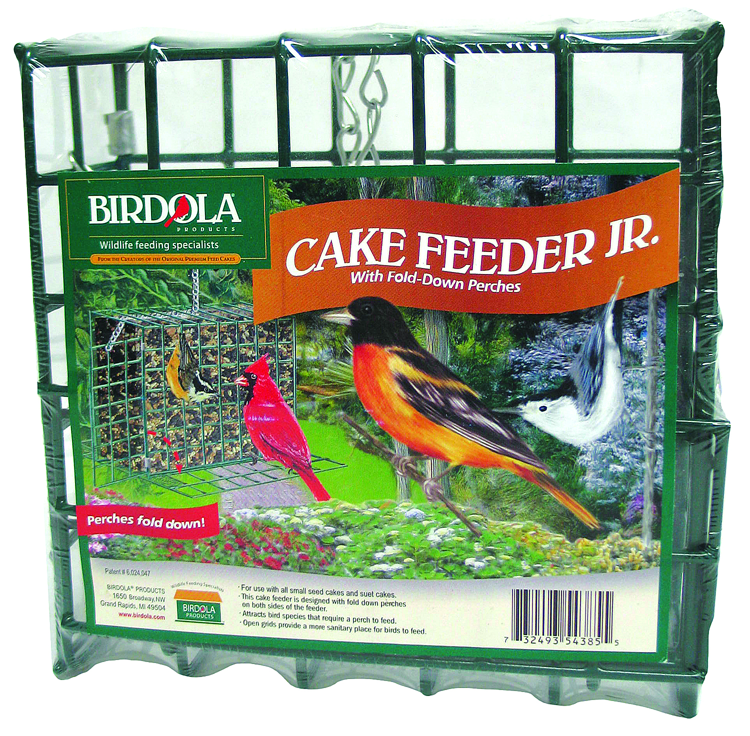 BIRDOLA CAKE FEEDER JUNIOR WITH FOLD-DOWN PERCHES